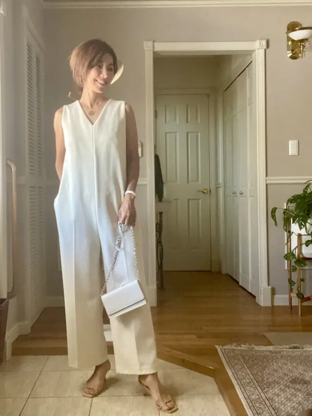 夏の白オールインワンの画像_3