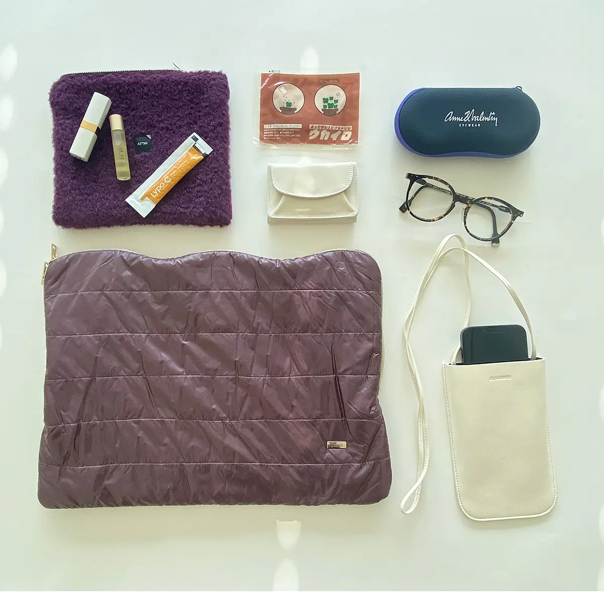 エクラプレミアム室長Nのバッグの中は、ポーチ使いですっきり