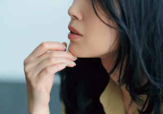 存在感のある唇に