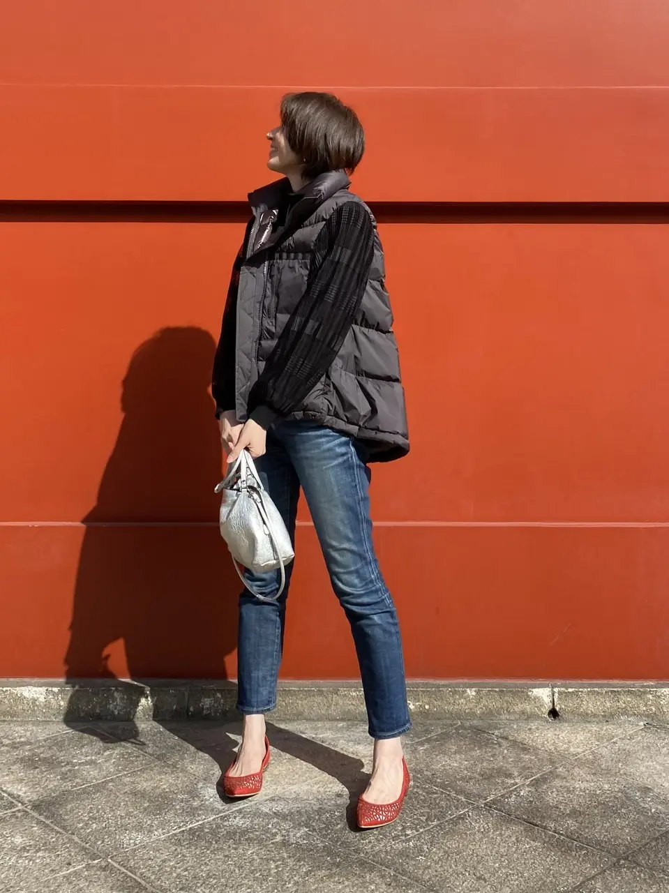 ダウンベストコーデ①