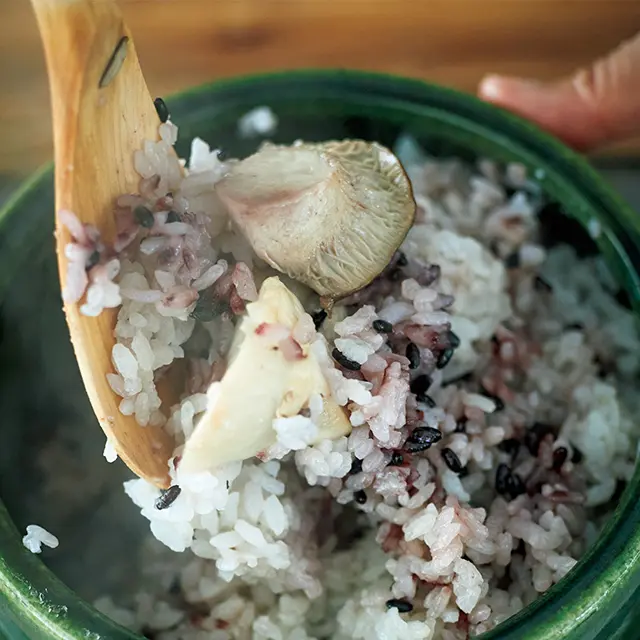 エリンギと鶏肉の炊き込みごはん