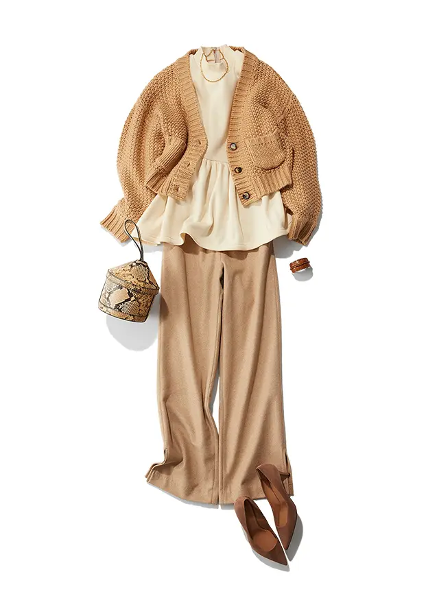 【Style 04】小粋なカーディガンをまとって、カジュアルスタイルをアップデートして