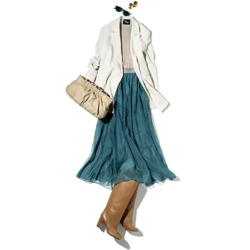 坪田あさみ×Chaos シルクオーガンジーフレアスカート