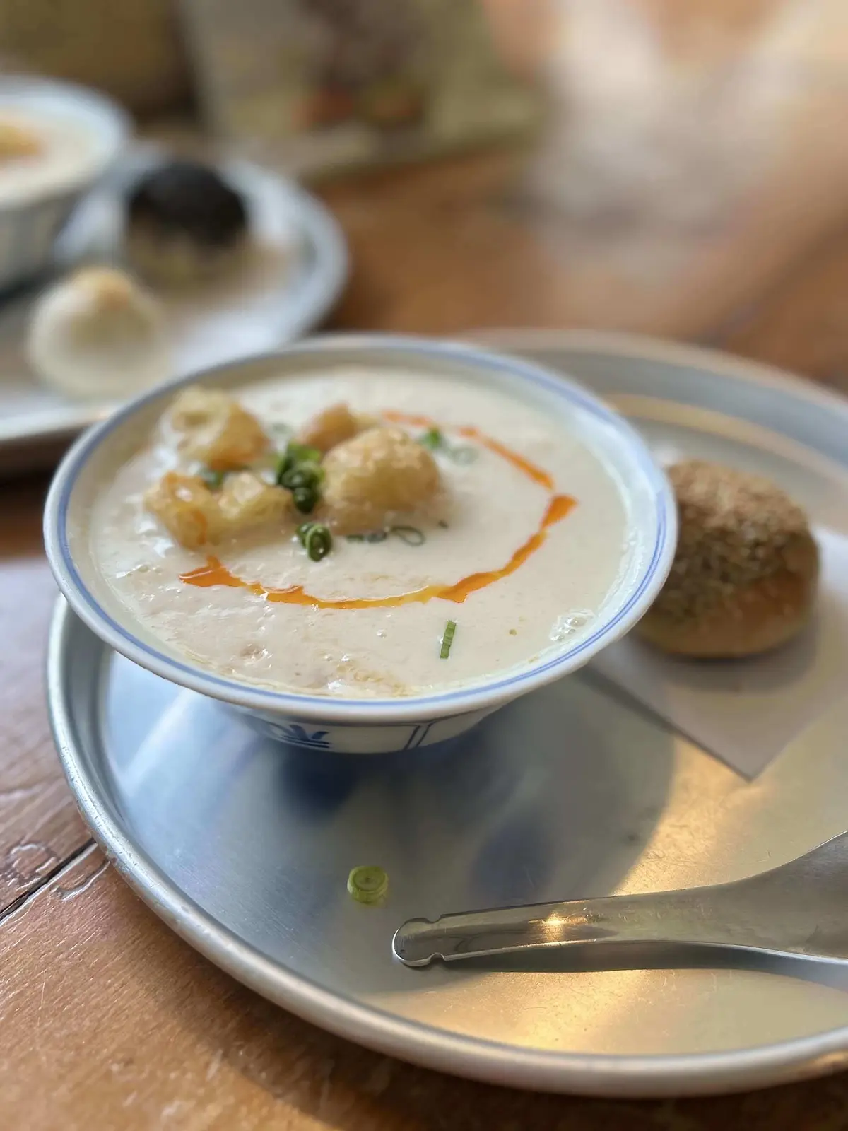 豆乳スープ　葱豚パン