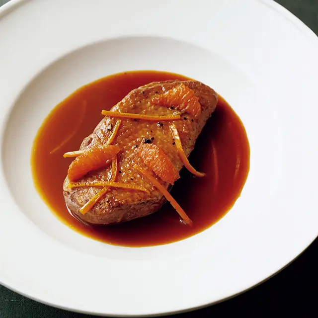 鴨胸肉のオレンジソース