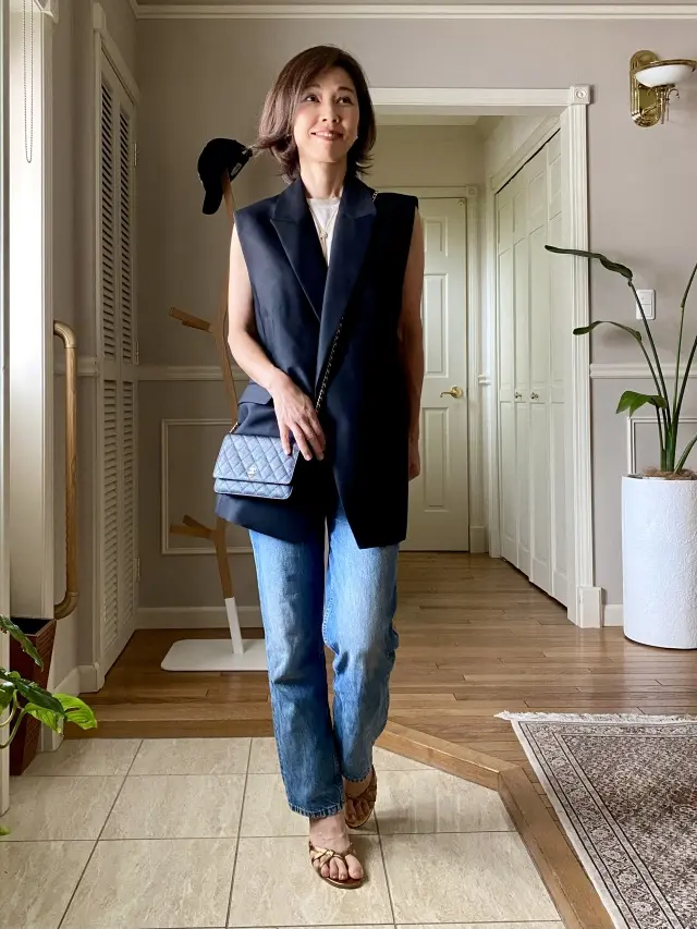 ブラックジレで着回しコーデの画像_4