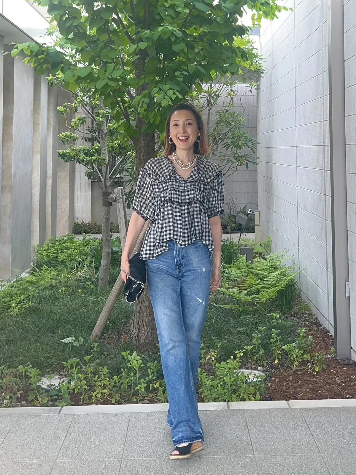 流行りのギンガムチェックをデニムで大人のの画像_1