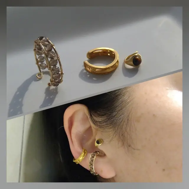 イヤーカフをコーディネート