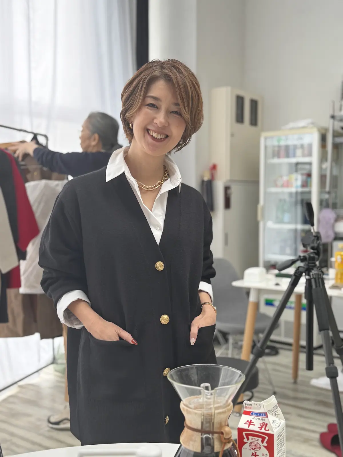 私に珍しいブラックコーデのマイベストスタの画像_3