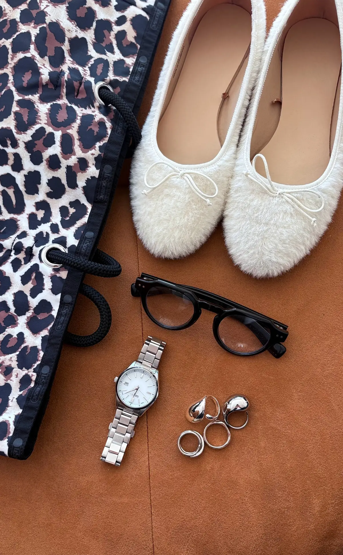 サングラス　時計　ピアス　ラティスレスポートサック　UNIQLO　セイコー　ファー靴　プチプラアクセサリー