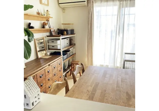 レースカーテン越しの柔らかい自然光で撮影