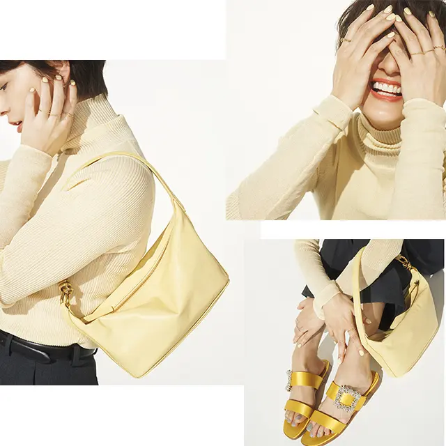 まわりに、指先に、足もとに。イエローは重ねるほどに魅力を増す