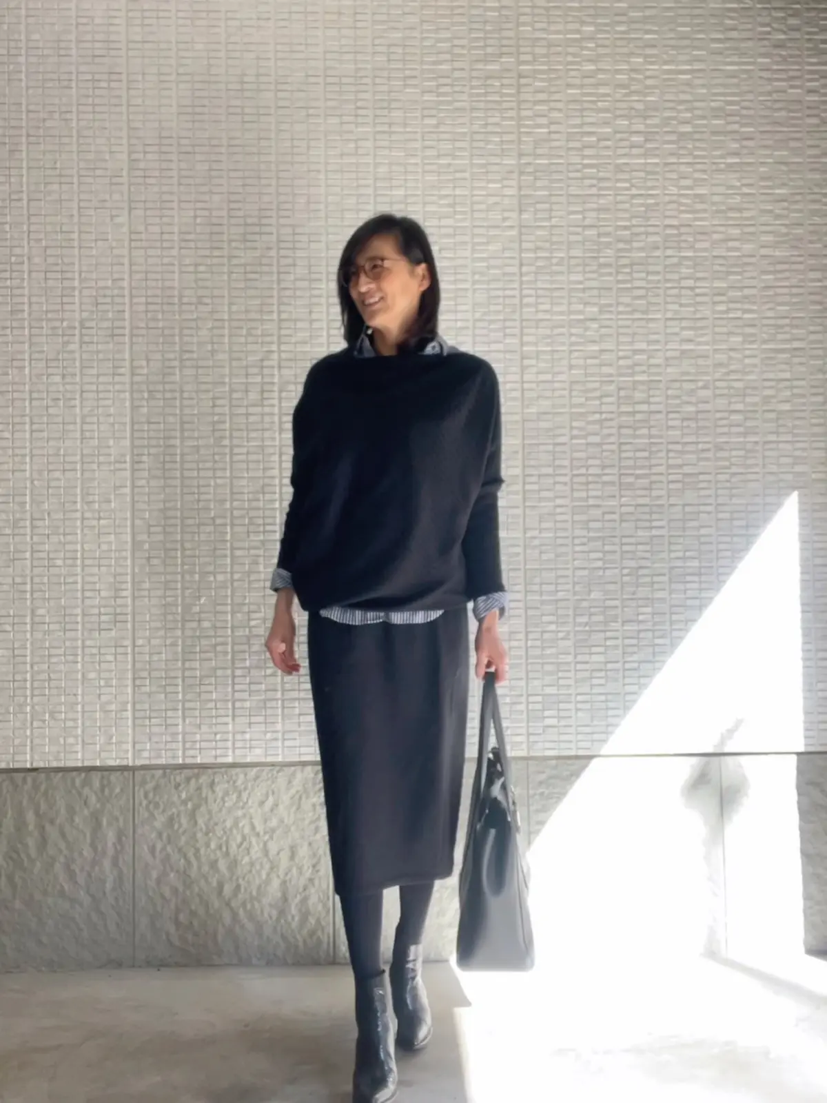 ドルマンニットのレイヤードコーデの画像_1