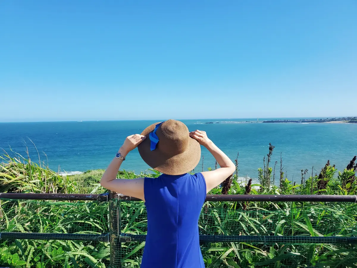 空と海の青さが本当に綺麗でした。