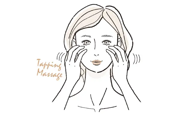 目の周囲をタッピングして血行を促進