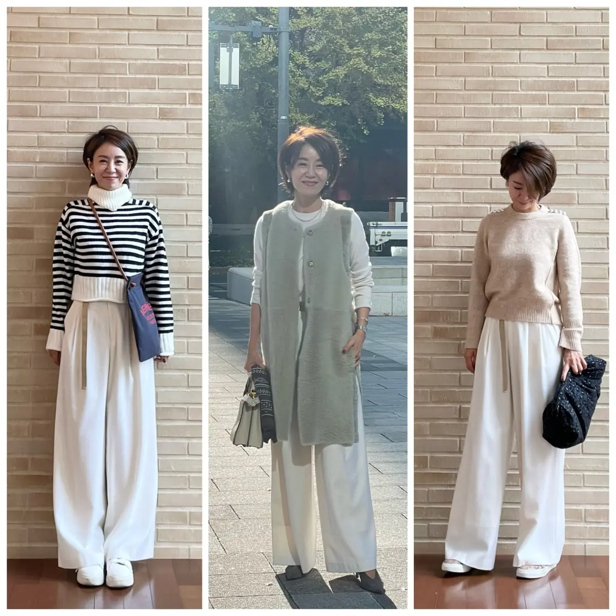 たっぷりワイドなホワイトパンツ4stylの画像_1