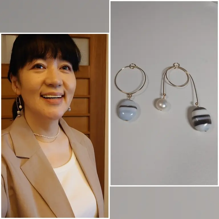 makilaさんのテークル、ストライプブルーオパールと私