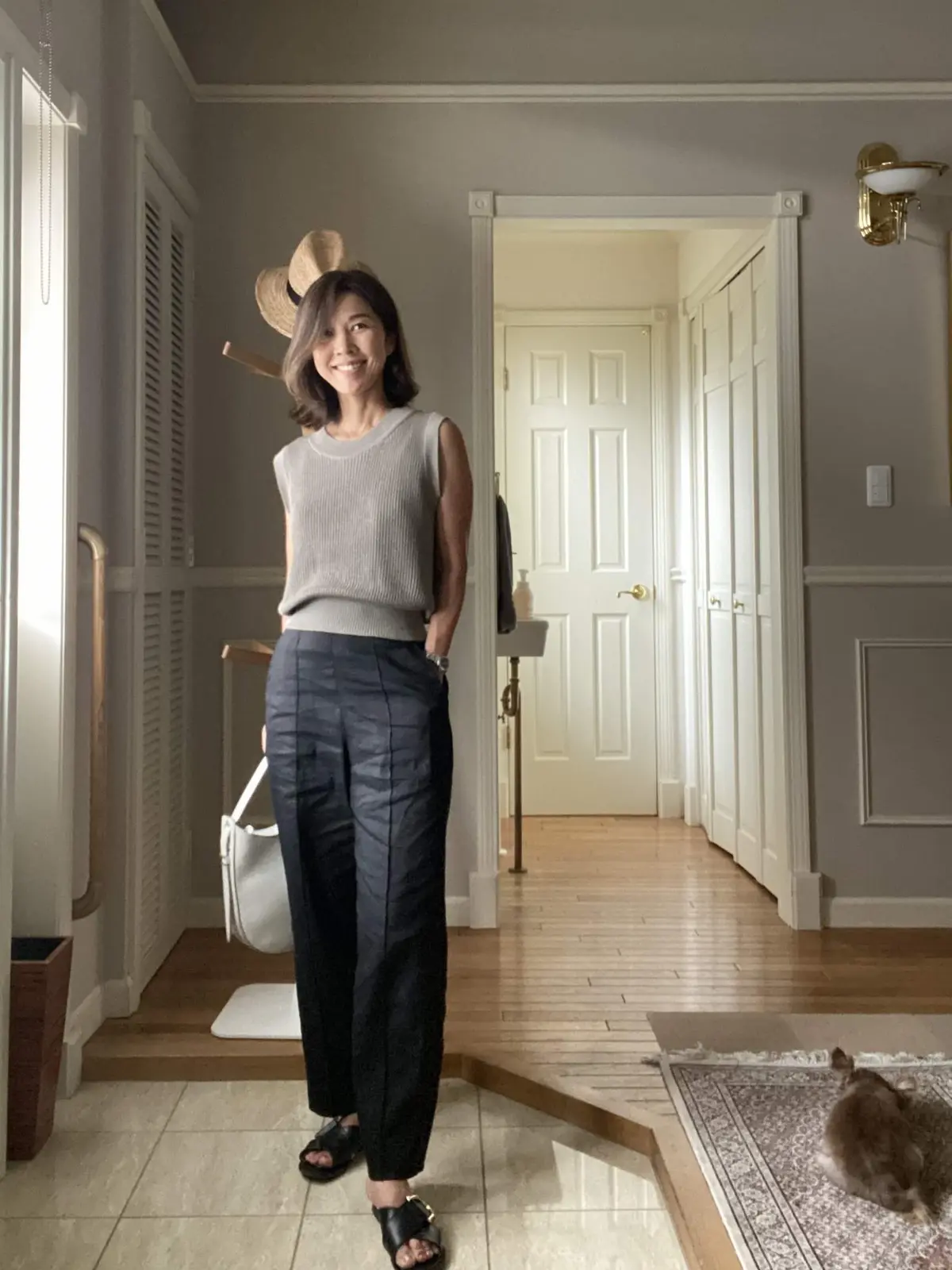 マニッシュなセンターラインパンツの画像_2