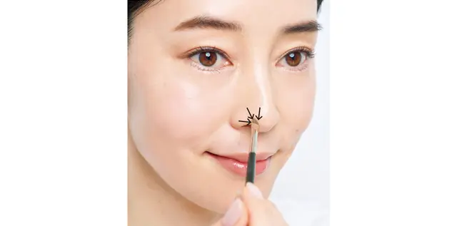 《1》鼻先に擬似影をつくり丸みを解消