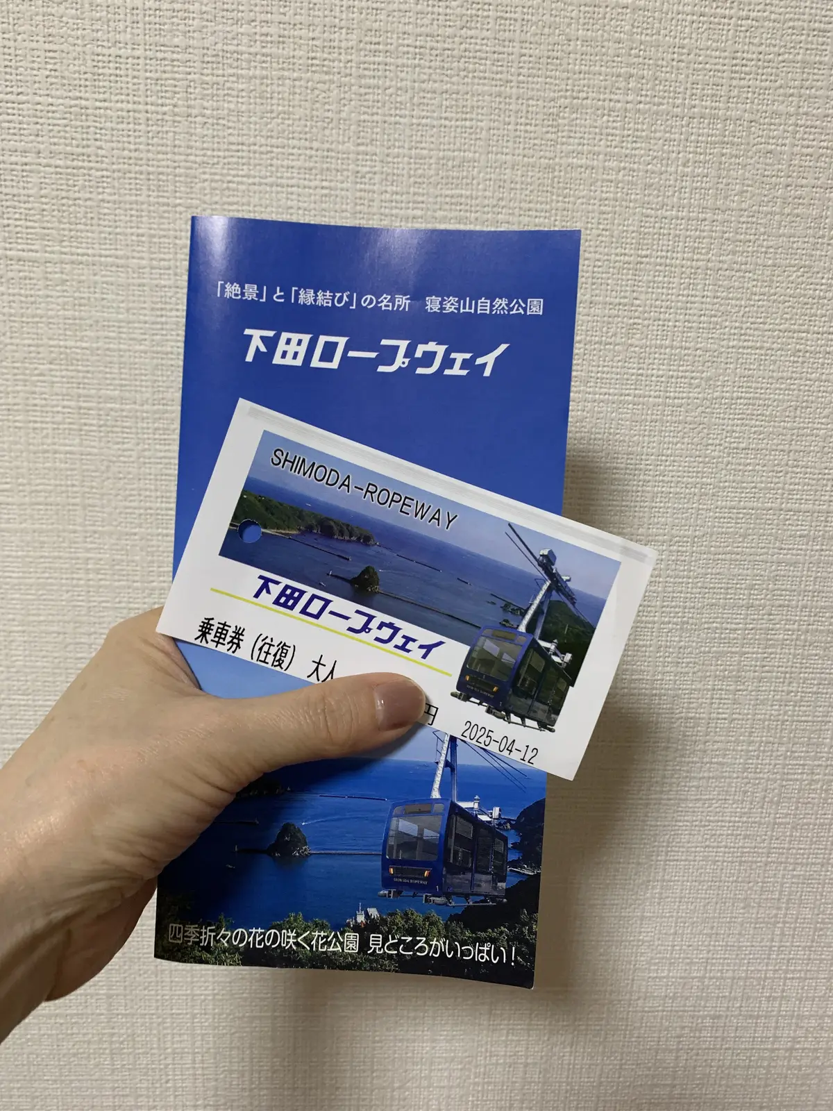 下田ロープウェイのパンフレットとチケット
