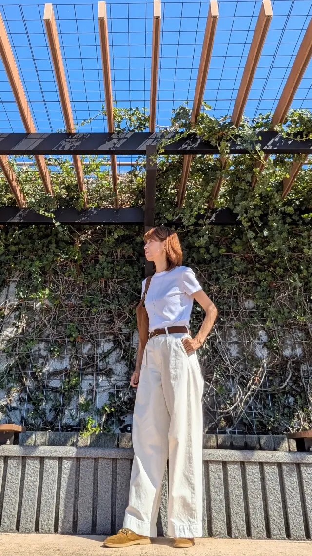 Tシャツコーデ  秋仕様　デニム　スエード小物