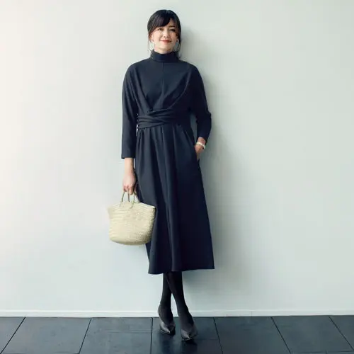 森慶子×THIRD MAGAZINE ウールジャージーワンピース ￥38,000+税