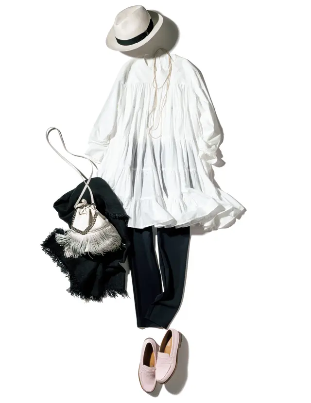 ふんわりとしたピマコットンがポイントのマーレットのワンピース