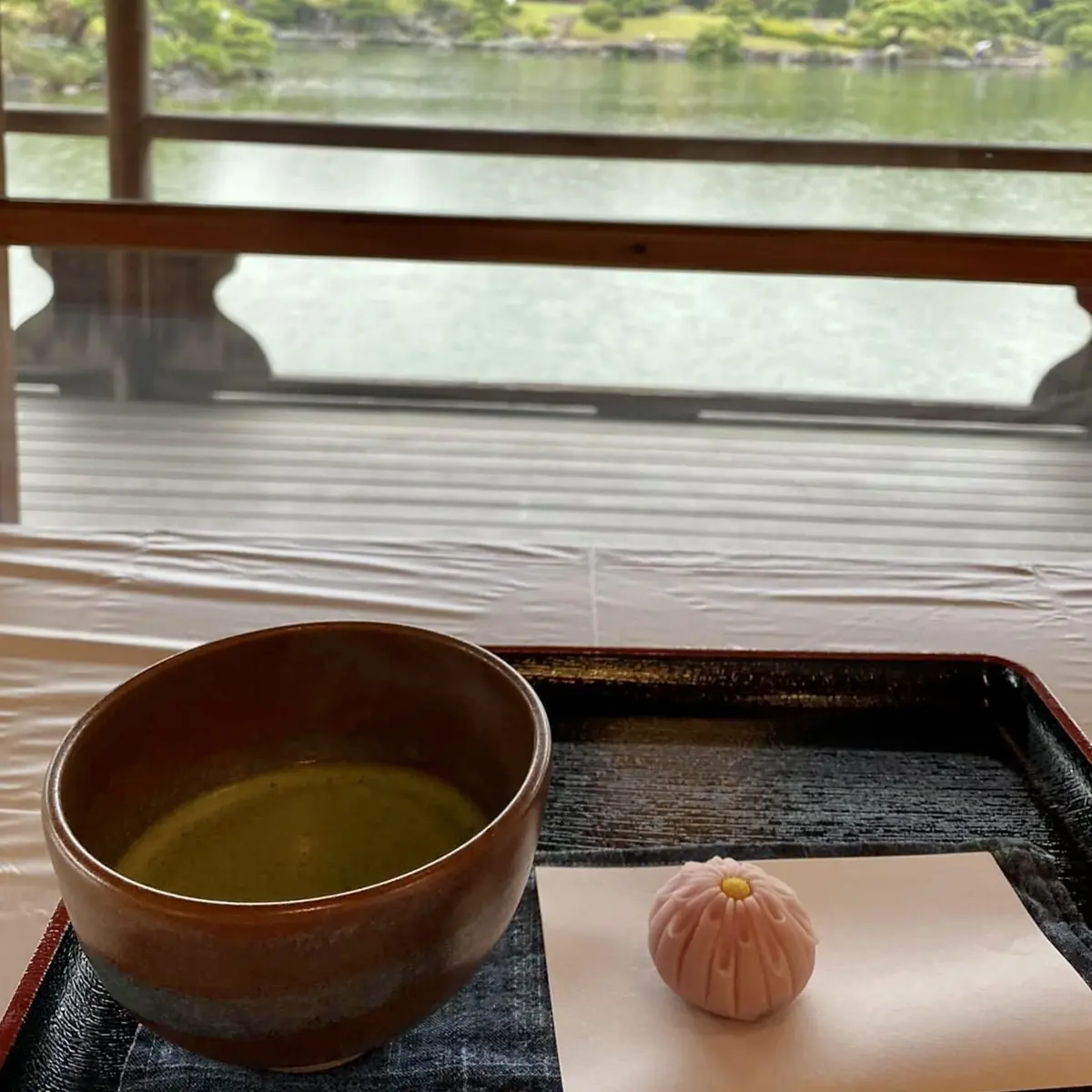 抹茶と和菓子をいただきながら