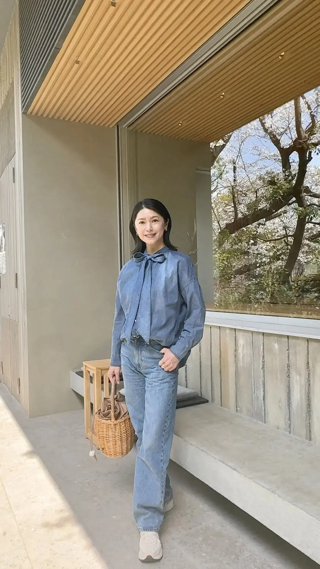 UNIQLOデニムで桜散歩?