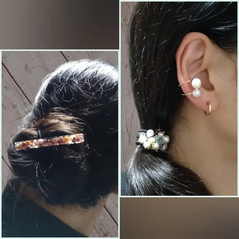イヤーカフとイヤリングとヘアクリップ