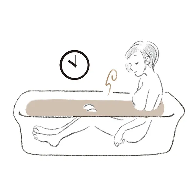 寝る1時間前に、ぬるめのお風呂を
