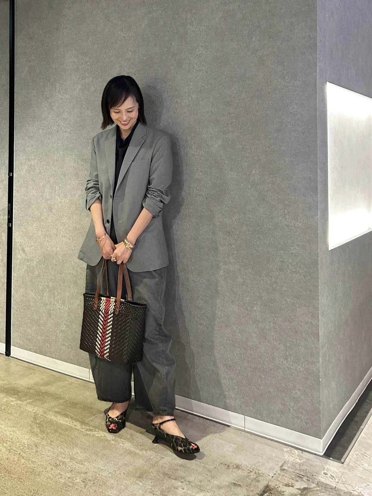 UNIQLOジャケット　GUデニム　ジャケットコーデ　デニムコーデ　レオパードシューズ