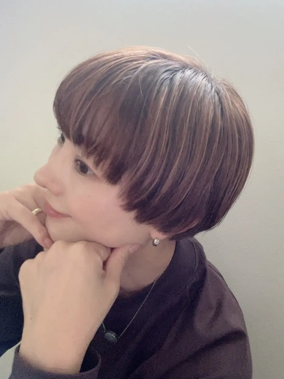 白髪ぼかしハイライトで秋のマッシュをアッの画像_1