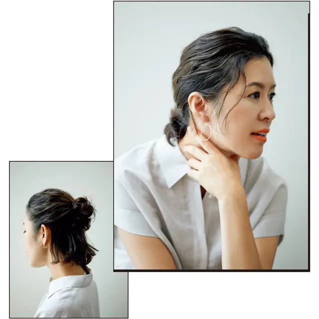 大草さんのまとめ髪のアレンジ