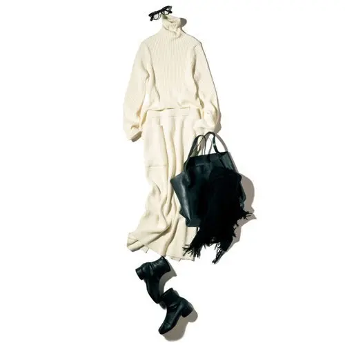 ATON リブタートルニット ￥42,900