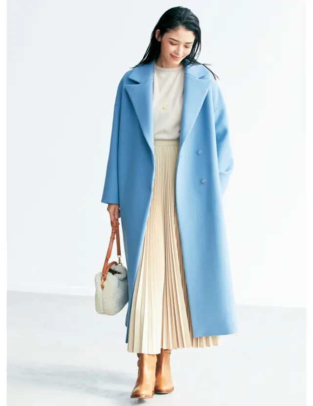 “小柄さん”の冬服 全身バランスのルール　コートのインは上下の色をつなげる