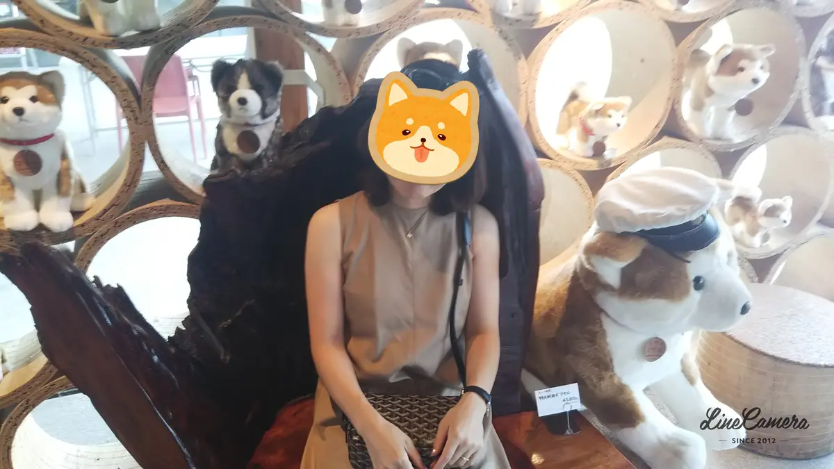 秋田犬マサルと記念撮影