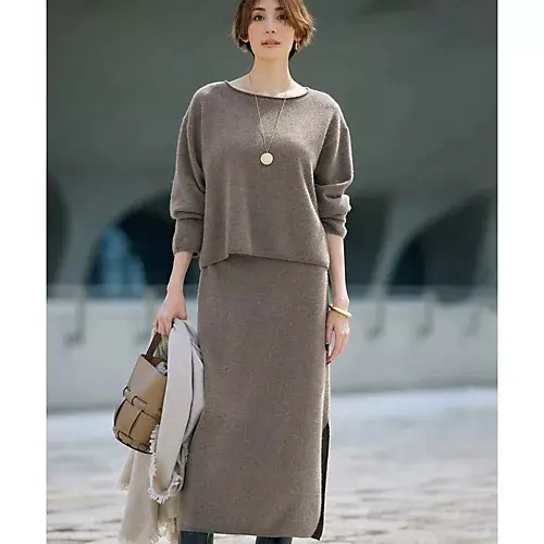 YLEVE ウールカシミヤボートネックニット ￥30,800