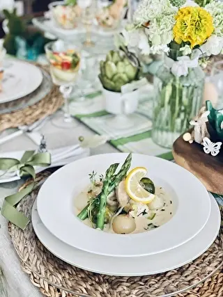 レモンクリームチキンwithアスパラガス