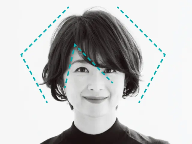 フェイスラインを美しく見せる“ひし形ショート”