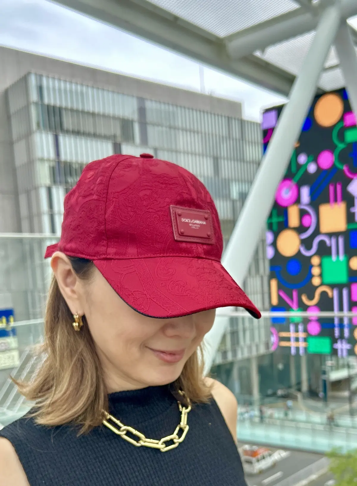 ユニクロxGU  ファー小物と赤を差し色の画像_5