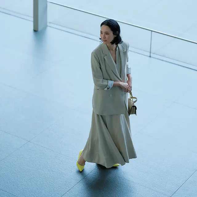 ロング×ロングの計算された旬バランスがセットアップで簡単に