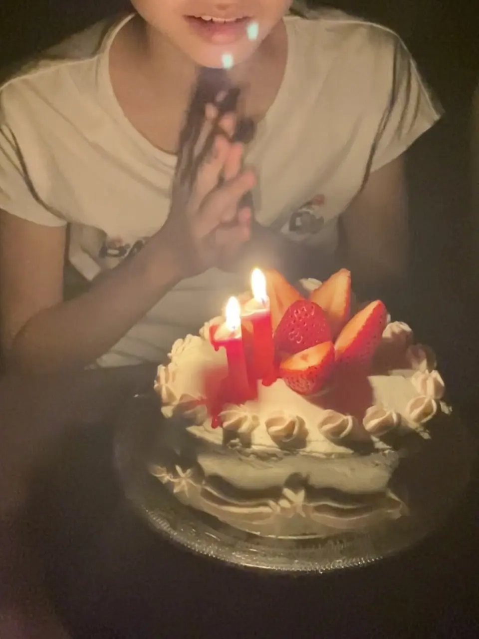 手作りバースデーケーキでお祝い