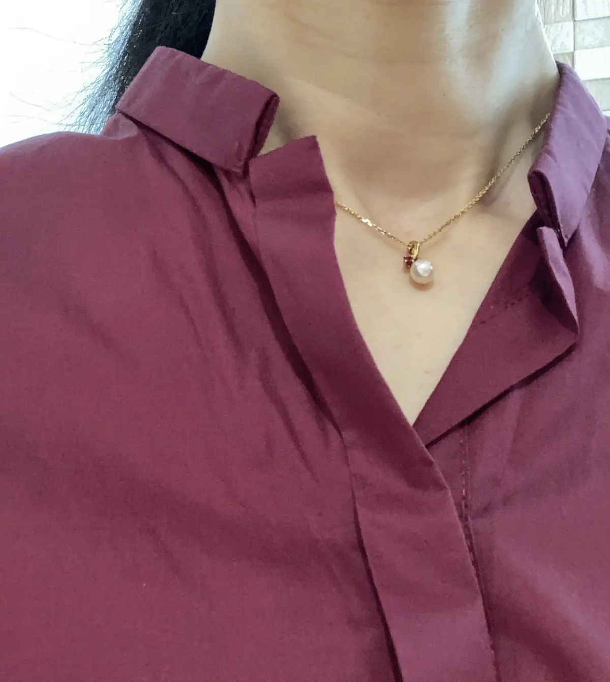 娘とデートはいつもと違う私で　ボルドー色の画像_2