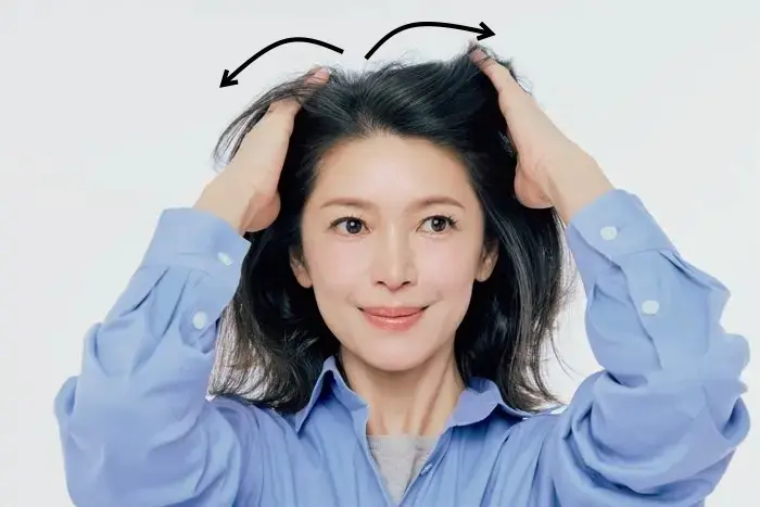 2.膨らませるように孤を描いてストンと落とす