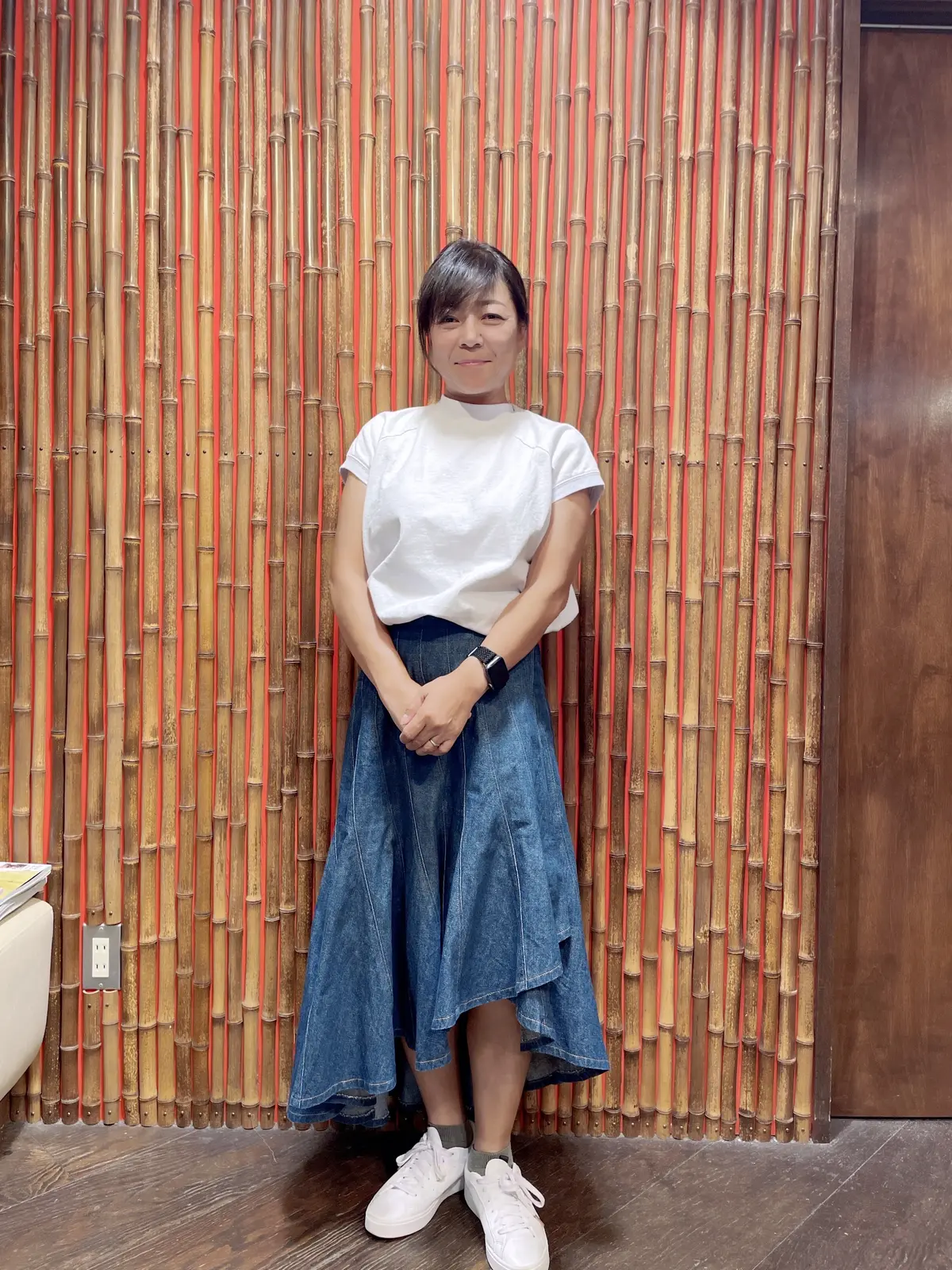 仕上がりはこんな。後ろに小さくまとめてみました。スカートはお気に入りの『グレースコンチネンタル』