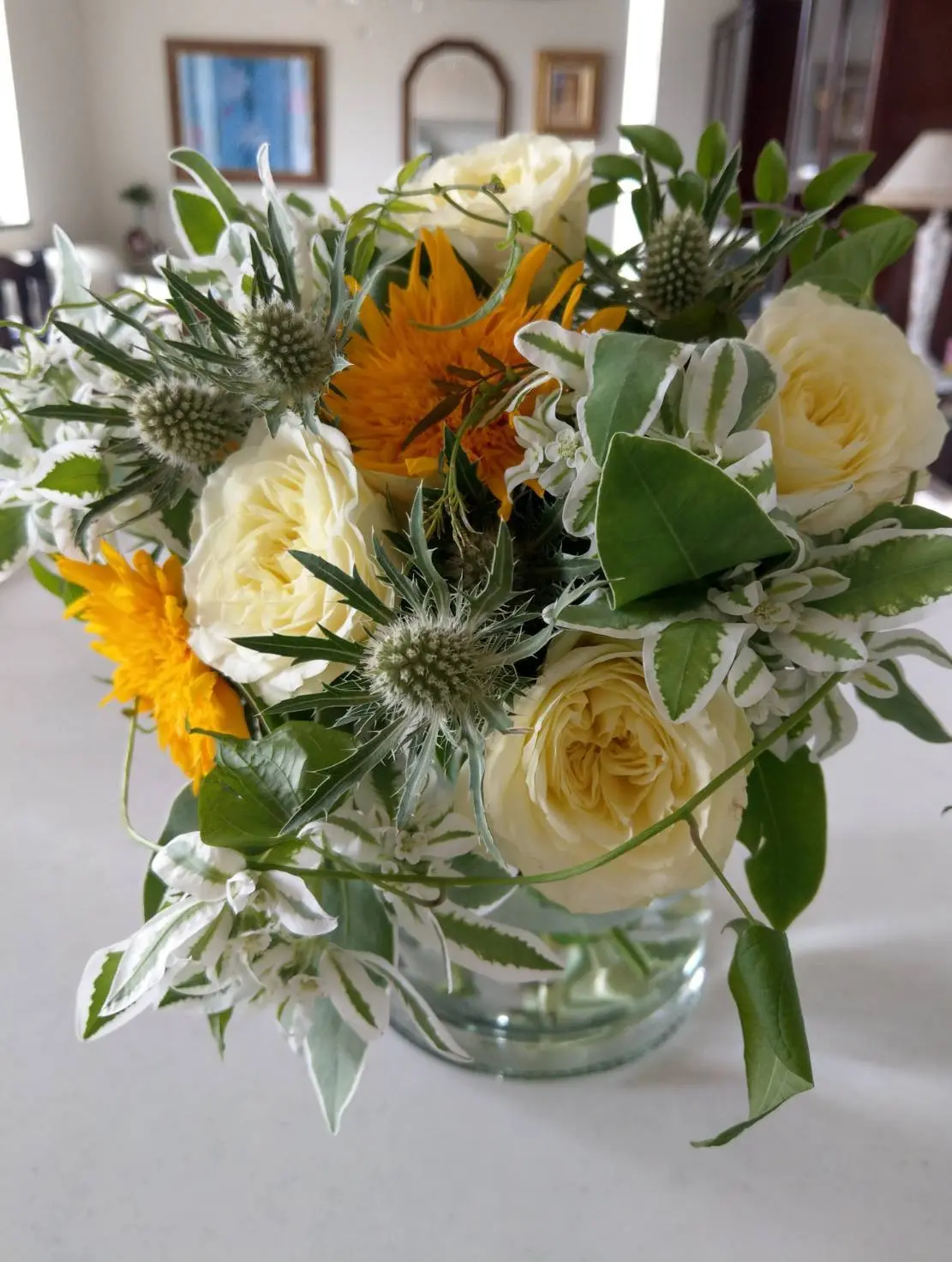 リビングルームに飾っているブーケ