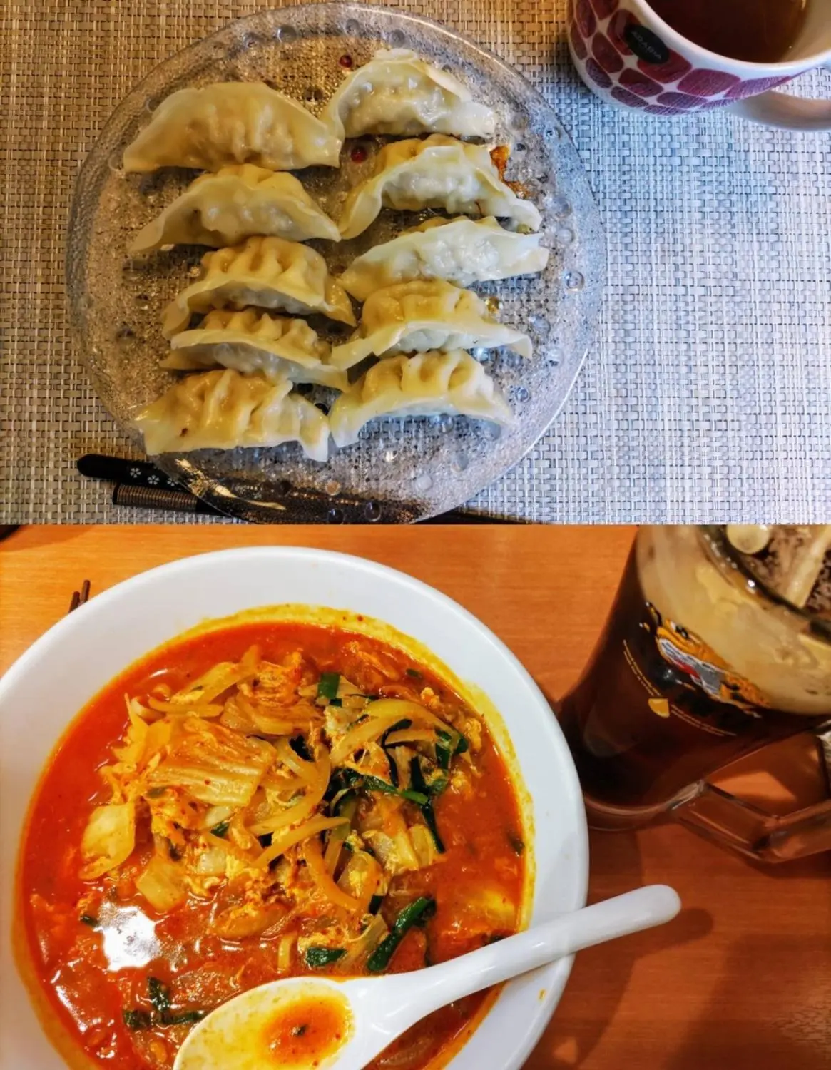 OurAge×Webエクラ　こちらの日も、朝食なし。 昼食：コーヒー、前夜と同じく餃子 夕食：外食にてdragonハイボール（紹興酒ソーダ割り）とチゲ味噌ラーメン