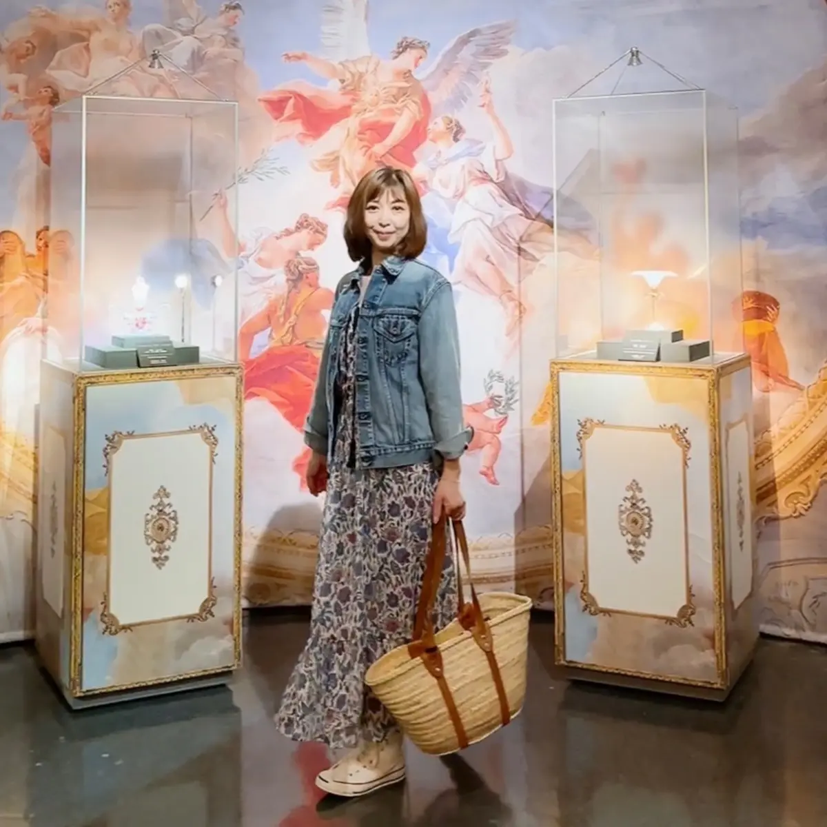 ザラ　マディソンブルー　カゴバッグ　コンバース　ハイカット