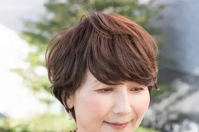 髪に優しい水パーマでトップふんわり！マッシュショート